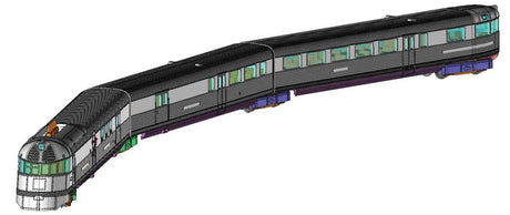 Pioneer Zephyr Train-Only Set - Lighted - DCC Only -- Chicago, Burlington & Quincy (stainless)-1
