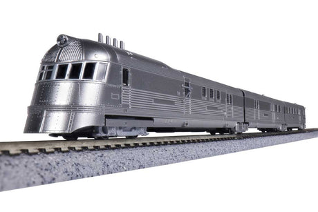 Pioneer Zephyr Train-Only Set - Lighted - Sound and DCC -- Chicago, Burlington & Quincy (stainless)-1