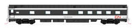 CN Transcontinental 7-Car Passenger Set with Interior Lighting - Ready to Run -- Canadian National (1960s; black, white, red; CN Noodle Logo)