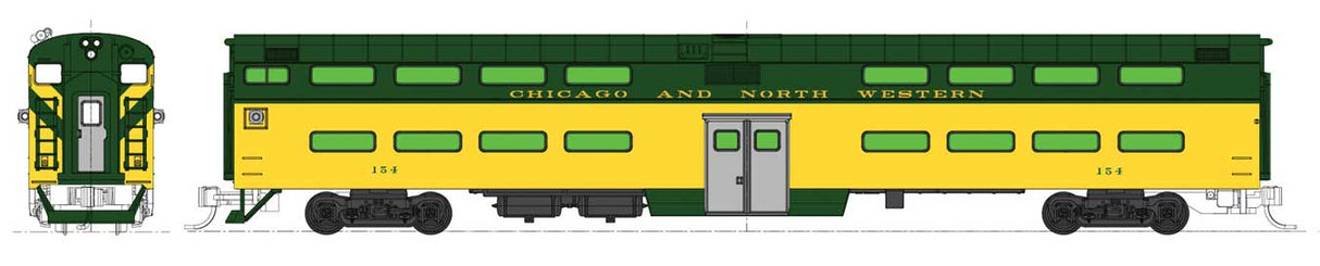 CNW "400" EMD E8A and 5-Car Train-Only Set - LokSound and DCC -- Chicago & North Western (yellow, green)-3