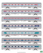 Amfleet 1 Coach 7-Pack - Ready to Run -- Amtrak 1 Each of All Phases of Paint Schemes