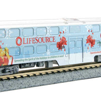 Operation North Pole Christmas Train-Only Set - Standard DC -- Metra F40PH & 3 Bi-Level Commuter Cars (2016 ONP Scheme; blue, red, green)