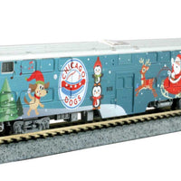 Operation North Pole Christmas Train-Only Set - Standard DC -- Metra F40PH & 3 Bi-Level Commuter Cars (2017 ONP Scheme; blue, red, green)