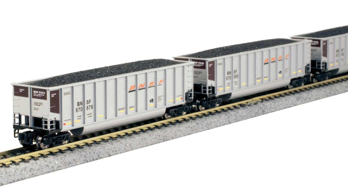 BethGon Coalporter 8-Pack - Ready to Run -- BNSF Railway (silver, Boxcar Red, orange, black, Wedge Logo)