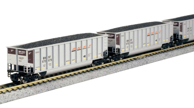 BethGon Coalporter 8-Pack - Ready to Run -- BNSF Railway (silver, Boxcar Red, orange, black, Wedge Logo)