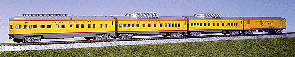 Union Pacific Streamliner Smoothside Passenger Car Set -- Set C (2 UP Dome Cars, CNW RPO, UP Obsrevation Car)
