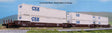 Gunderson MAXI-IV 3-Unit Well Car with 6 53' Containers - Ready to Run -- BNSF Railway #253806 (Boxcar Red, Circle/Cross Logo, CSX Containers)