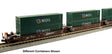Gunderson Maxi-I 5-Unit Container Well Car w/40' Containers - Ready to Run -- BNSF Railway #238403 (Boxcar Red, Wedge Logo) & China Shipping Containers (g-1
