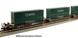 Gunderson Maxi-I 5-Unit Container Well Car w/40' Containers - Ready to Run -- BNSF Railway #238403 (Boxcar Red, Wedge Logo) & China Shipping Containers (g-1