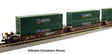 Gunderson Maxi-I 5-Unit Container Well Car w/40' Containers - Ready to Run -- BNSF Railway #239156 (Boxcar Red, Wedge Logo) & China Shipping Containers (g-1
