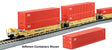 Gunderson Maxi-I 5-Unit Container Well Car w/40' Containers - Ready to Run -- TTX #759364 (yellow, red logo) & Yang Ming Containers (gray)-1