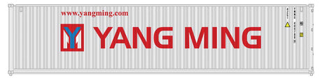Gunderson Maxi-I 5-Unit Container Well Car w/40' Containers - Ready to Run -- TTX #759368 (yellow, red logo) & Yang Ming Containers (gray)-2