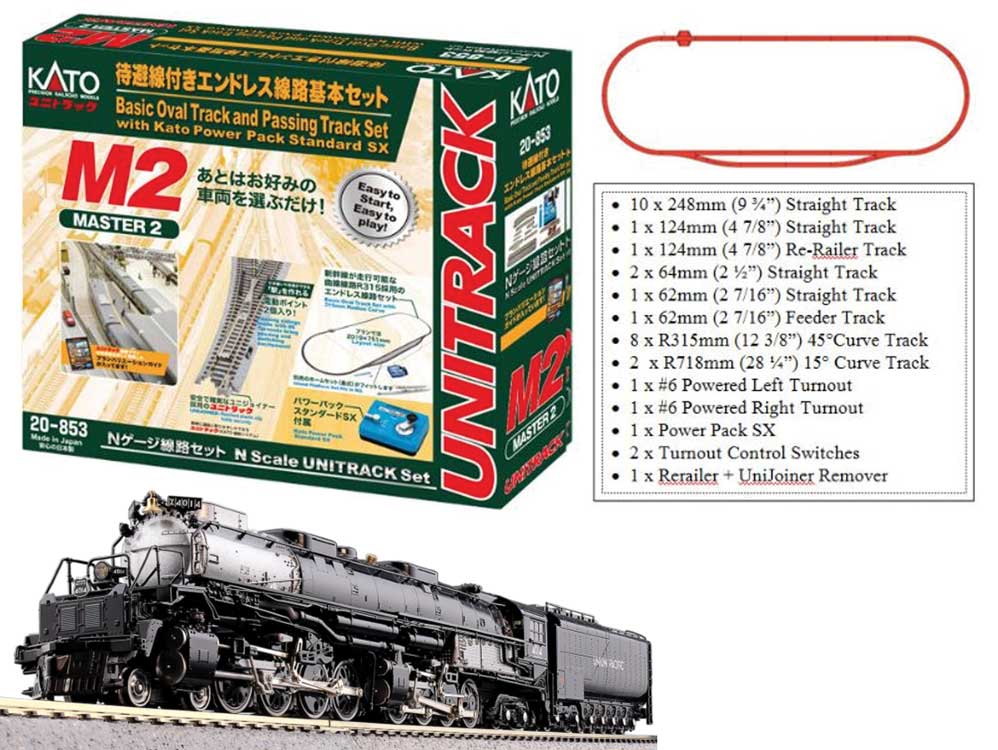 Union Pacific 4-8-8-4 Big Boy Starter Set - Standard DC -- Loco, M2 unitrack Oval with Siding, Power Pack SX