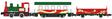 Christmas Train-Only Set - Standard DC - Pocket Line -- 0-4-0T #1225, Powered Passenger Car, Gondola (Christmas Colors)