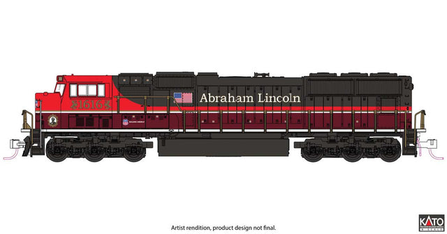 EMD SD70M with Standard Flat Radiators - Sound and DCC -- Union Pacific #1616 (Abraham Lincoln Commemorative, gray, maroon, red)