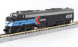 EMD E8A w/Single Headlight & Passenger Pilot - Standard DC -- Amtrak #4316 (Day One Scheme; black, blue, white, red)