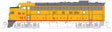 EMD FP7A - Standard DC -- Milwaukee Road #96C (Post 1955, Armour Yellow, gray, red)