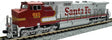 GE C44-9W - Standard DC -- BNSF Railway #667 (Ex-ATSF Patch Warbonnet, silver, red, Santa Fe Lettering)