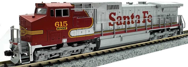 GE C44-9W - Standard DC -- BNSF Railway #667 (Ex-ATSF Patch Warbonnet, silver, red, Santa Fe Lettering)