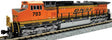 GE C44-9W - Standard DC -- BNSF Railway #700 (orange, black, yellow, Wedge Logo)