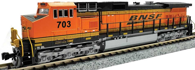 GE C44-9W - Sound and DCC -- BNSF Railway #796 (orange, black, yellow, Wedge Logo)