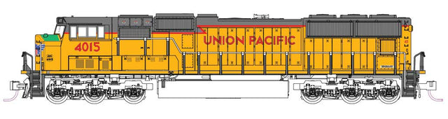 EMD SD70M w/Standard Flat Radiators - Standard DC -- Union Pacific #4015 (Excursion Scheme; Armour Yellow, gray, green)