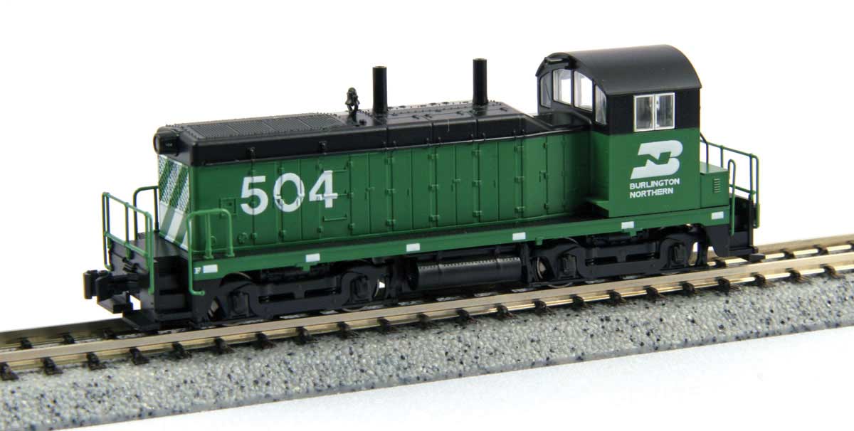 EMD NW2 - Standard DC -- Burlington Northern #534 (Cascade Green, black, white)
