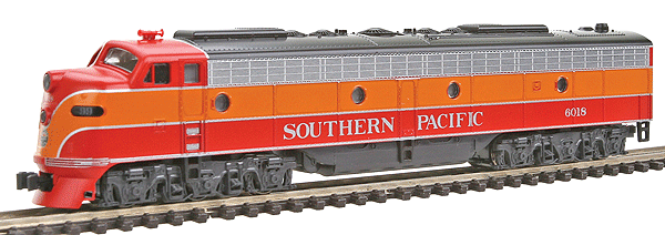 EMD E8A - Standard DC -- Southern Pacific A-Unit #6018 (Daylight, red, orange)