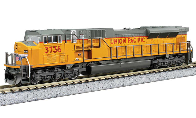 EMD SD90/43MAC - Standard DC -- Union Pacific #3736 (Armour Yellow, gray, red)