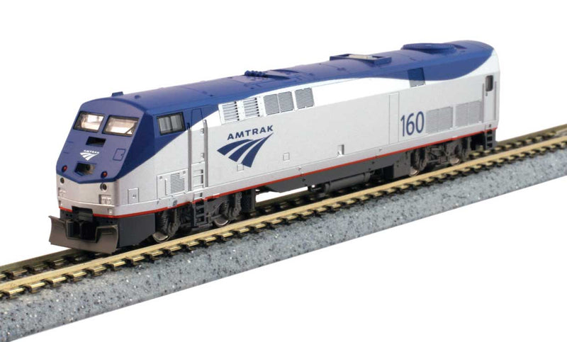 GE P42 Genesis - Standard DC -- Amtrak #60 (Phase V, Late; Low Stripe; silver, blue, gray)
