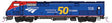 GE P42 Genesis - Standard DC -- Amtrak #108 (Phase VI, blue, red, white, 50th Anniversary Logo)