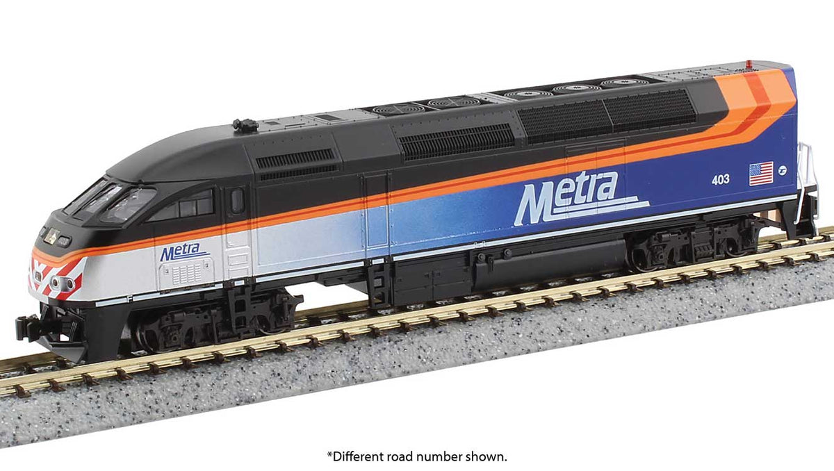 Motive Power Industries MP36PH - Sound and DCC -- Metra #424 (2020, gray, blue, orange, black roof)