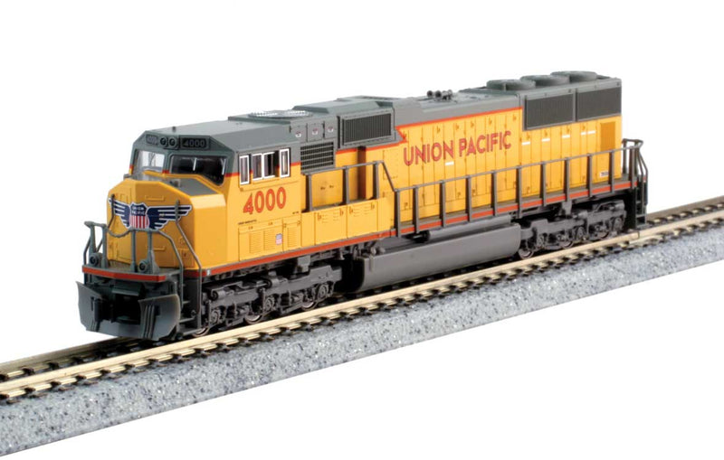 EMD SD70M with Standard Flat Radiators - LokSound and DCC -- Union Pacific 4000 (Armour Yellow, gray, red, Nose Wing Logo)