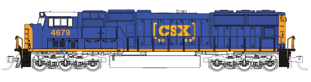 EMD SD70M with Flat Radiators - Sound and DCC -- CSX #4697 (blue, yellow, Boxcar Logo)
