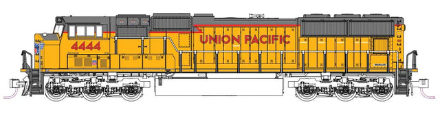EMD SD70M with Flat Radiators - Sound and DCC -- Union Pacific #4444 (Armour Yellow, gray, red, yellow Frame Stripe)