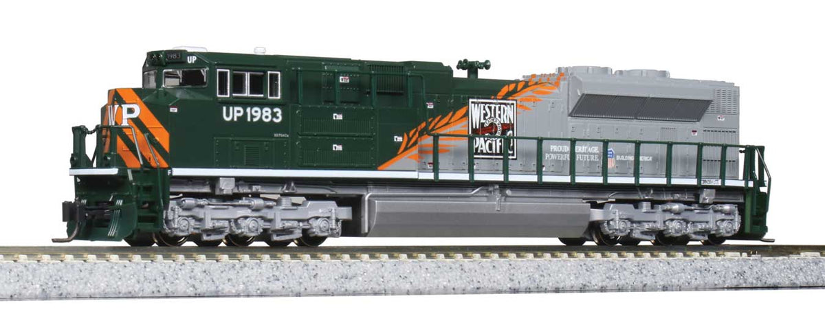 EMD SD70ACe - Standard DC -- Union Pacific #1983 (Western Pacific Heritage Scheme, silver, green)-2