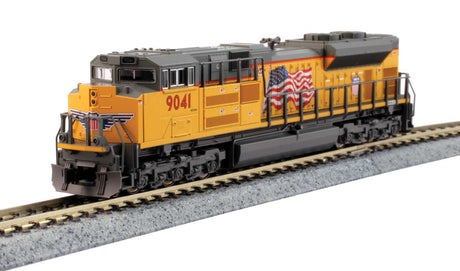 EMD SD70ACe with Nose Headlight - Standard DC -- Union Pacific #8962 (Armour Yellow, gray; United States Flag)