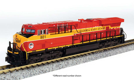 GE ES44AC GEVO - ESU LokSound & DCC -- Florida East Coast #805 (red, yellow, black)