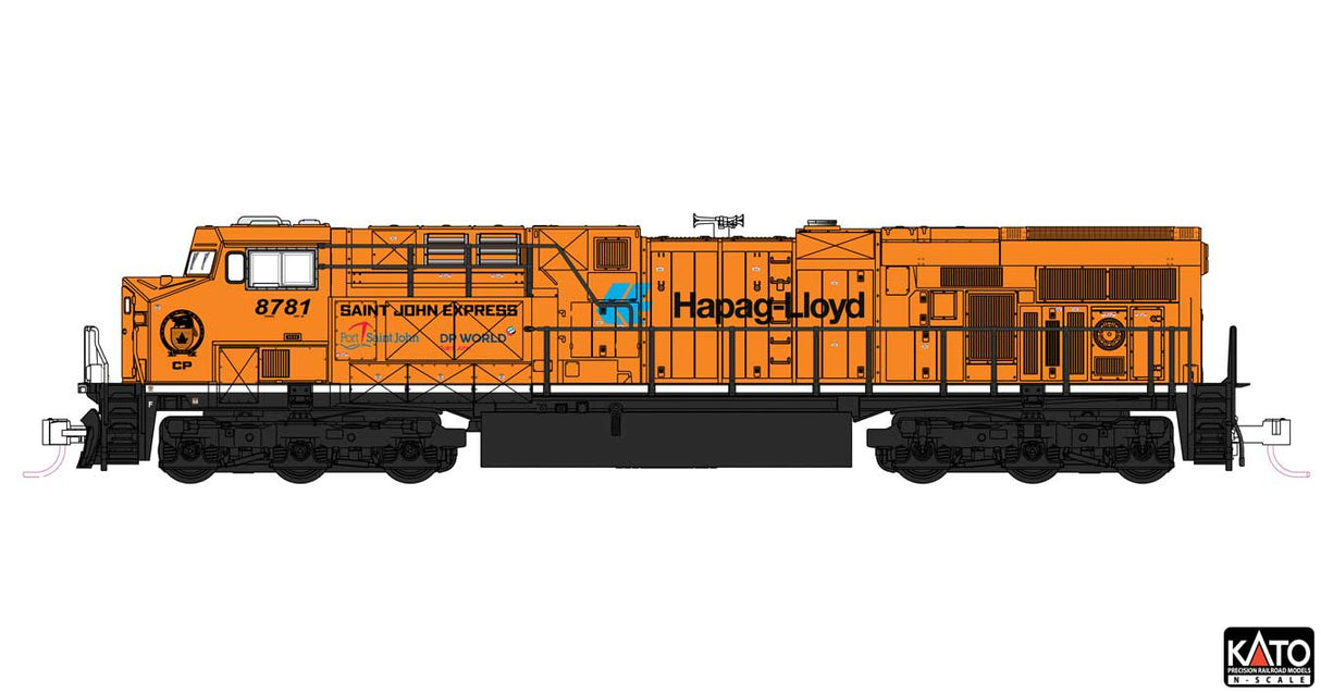 GE ES44AC GEVO - Sound and DCC -- Canadian Pacific #8781 (Hapag-Lloyd, orange, black, white)