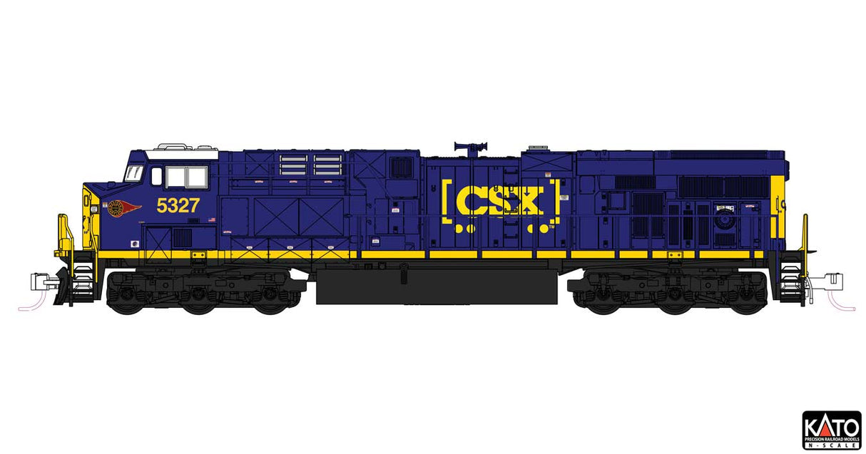 GE ES44AC GEVO - Sound and DCC -- CSX #5327 (blue, yellow, Boxcar Logo, Western Maryland Sticker)