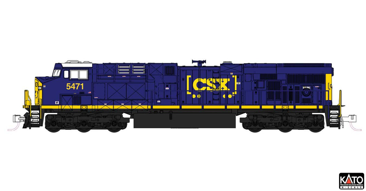 GE ES44AC GEVO - Standard DC -- CSX #5471 (blue, yellow, Boxcar Logo)