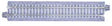 Straight Roadbed Track Section - Concrete Ties - Unitrack -- 4-7/8"  12.4cm pkg(4)