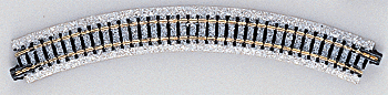 Curved Roadbed Track Section - Unitrack -- 45-Degree, 9-3/4"  249mm Radius