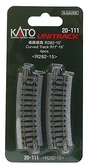 Curved Roadbed Track Section - Unitrack -- 15-Degree, 11"  181mm Radius pkg(4)