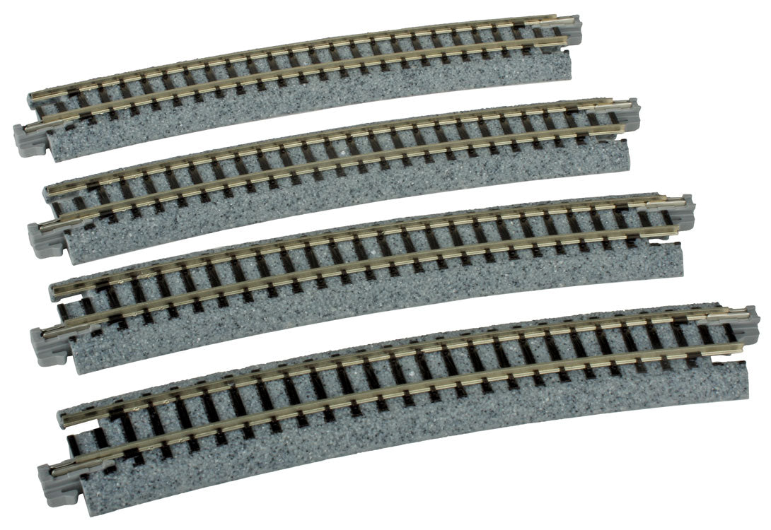 Curved Roadbed Track Section - Unitrack -- 15-Degree, 19"  481mm Radius pkg(4)