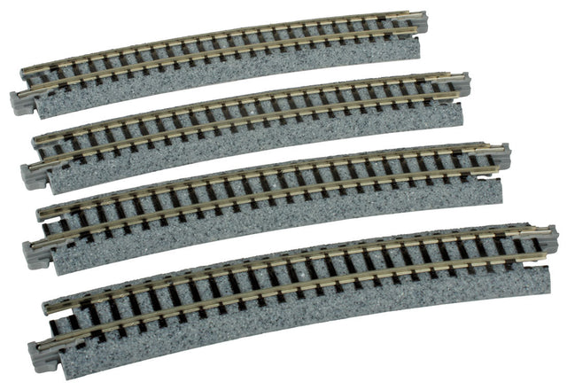 Curved Roadbed Track Section - Unitrack -- 15-Degree, 19"  481mm Radius pkg(4)
