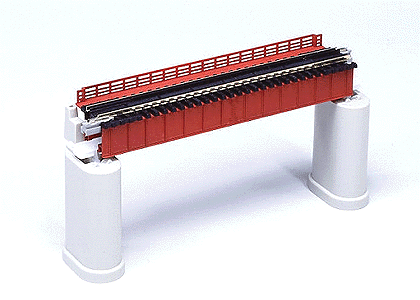 Deck Girder Bridge -- 4-31/32" 124mm Long (red/rust)