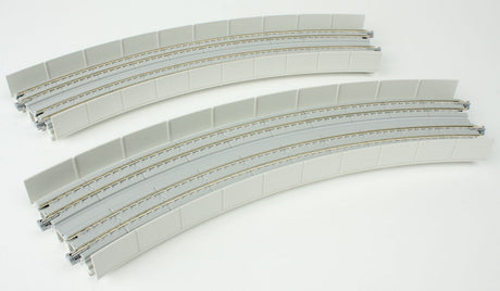 Unitrack CT Double-Track Superelevated Curve -- 45 Degrees, 15 & 16-3/8"  38.1 & 41.4cm Radius