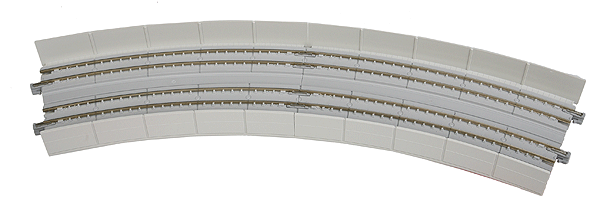 Unitrack CT Double-Track Superelevated Curve Easment -- 1 Each Left & Right, 22.5 Degrees, 15 & 16-3/8"  38.1 & 41.4cm Radius