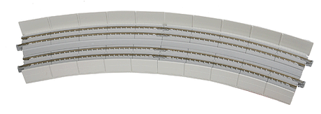 Unitrack CT Double-Track Superelevated Curve Easment -- 1 Each Left & Right, 22.5 Degrees, 15 & 16-3/8"  38.1 & 41.4cm Radius